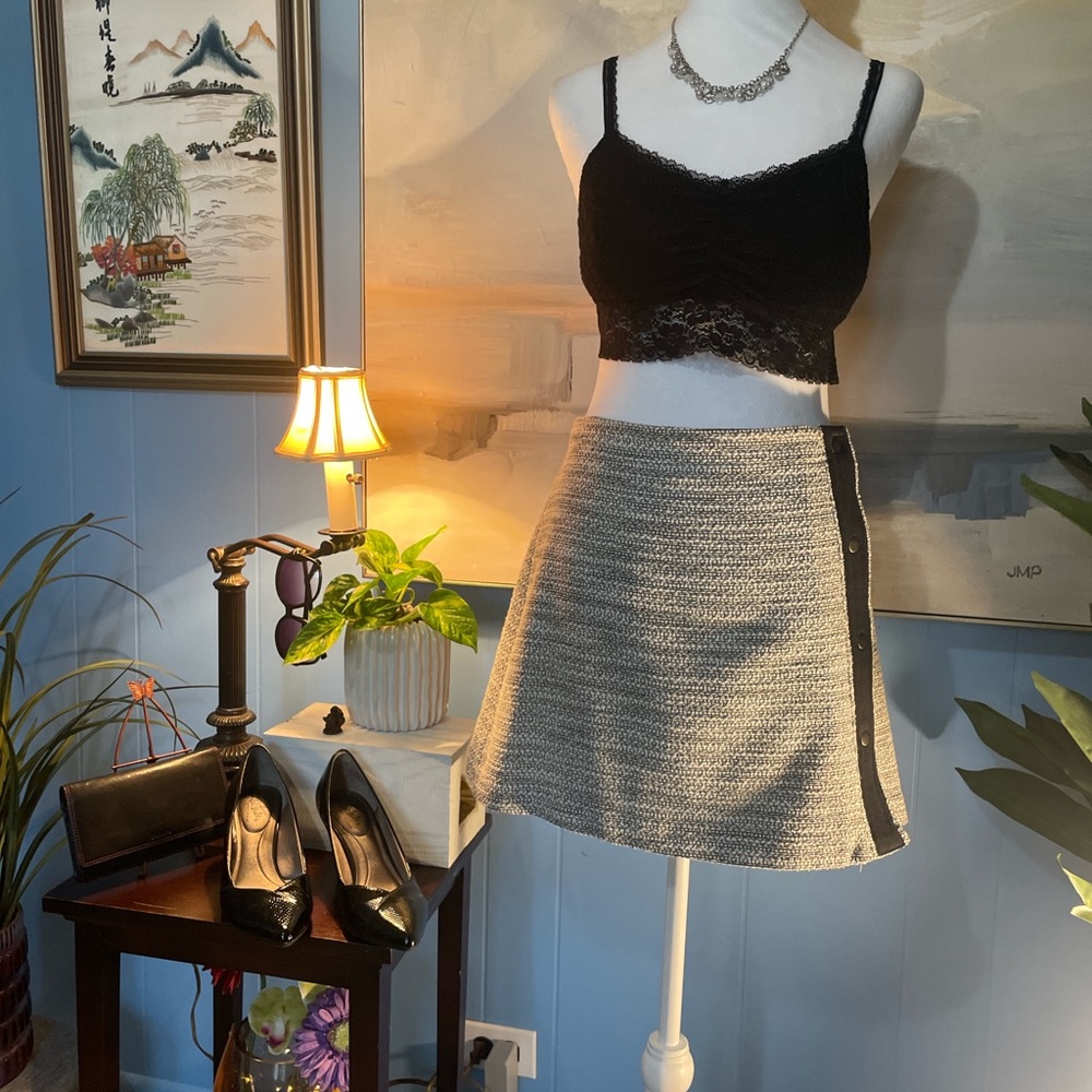 Cato Black and Gray Mini Skirt